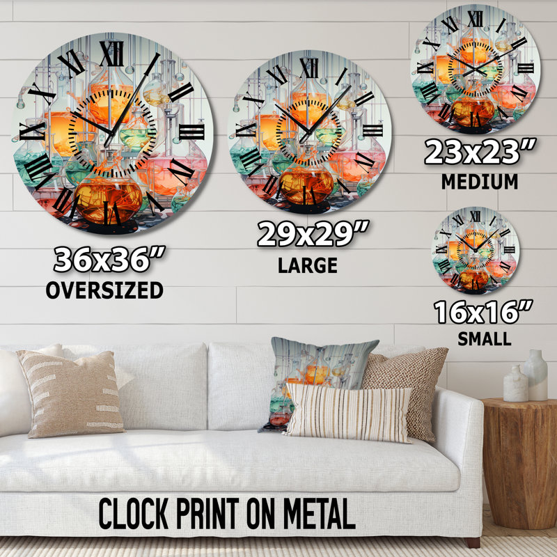 Horloge murale à laboratoire noir, Médium