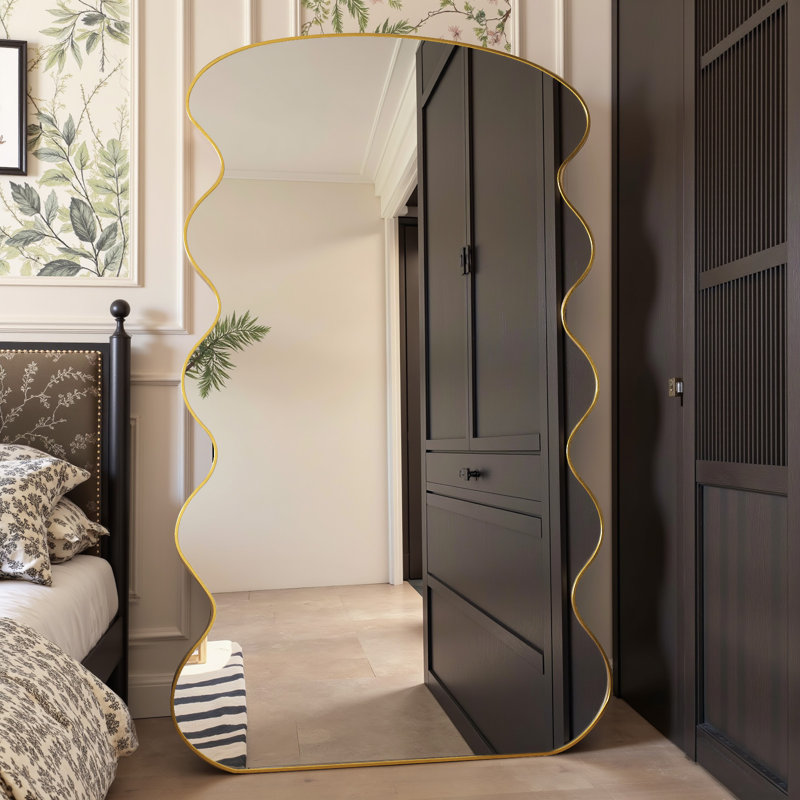 Wave Full Body Mirror:a Full-length Wave-designed Mirror That Offers Complete Body Reflection While Enhancing Your Space's Aesthetics.