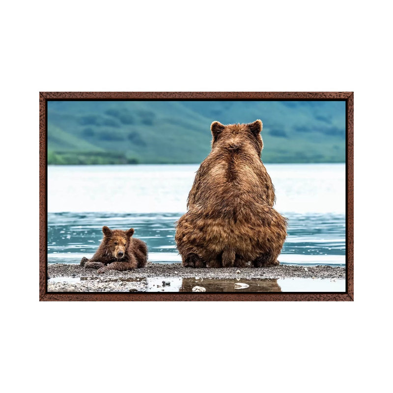 Opposites by Giuseppe Damico - Print on Canvas, 45.72cm H x 66.04cm W x 3.81cm D, Classic Brown Wood Floater Framed