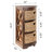 Breunig Solid Wood 3 Drawer X-Side Corner Storage Drawer with 3 Wicker Baskets, Quarter Round, For Small Spaces, Walnut-117219835