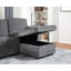 Canapé-lit modulaire en tissu gris foncé Emmy