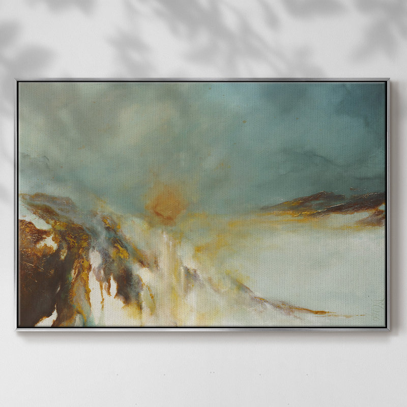 Terra Sol, reproduction d'art sur toile encadrée, H 17 po x l 25 po x P 2 po, Toile argentée avec cadre flottant