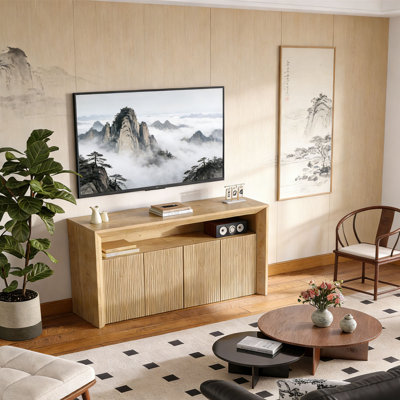 TV Stand, Suitable For Tvs Under 85 Inches, Wooden Entertainment Center, With Open And Adjustable Storage Space, Medieval Modern TV Media Console, With LED Lights, Suitable For Living Room And Bedroom