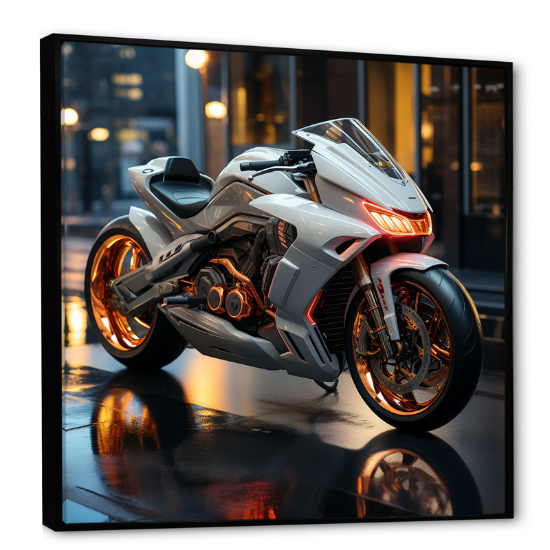 Futuriste Speedster I sur impression sur toile, H 24 po x l 24 po x P 1 po, Cadre flottant noir