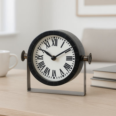 Modern Metal and Glass Clock with Resin and Steel Frame - Sleek Decorative Plastic Accent Timepiece