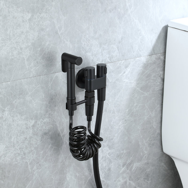 Elongated Hand Held Bidet, Matte Black