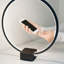 Lampe de table moderne à DEL intégrée avec gradateur à 3 voies et port de charge USB, finition noire Circle-259836419