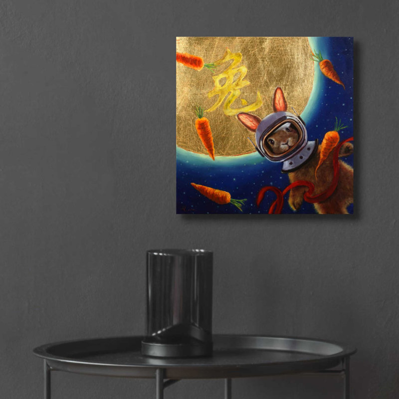 «Journey to the Moon» par Lucia Heffernan, art mural en verre acrylique, H 12 po x l 12 po x P 0,13 po
