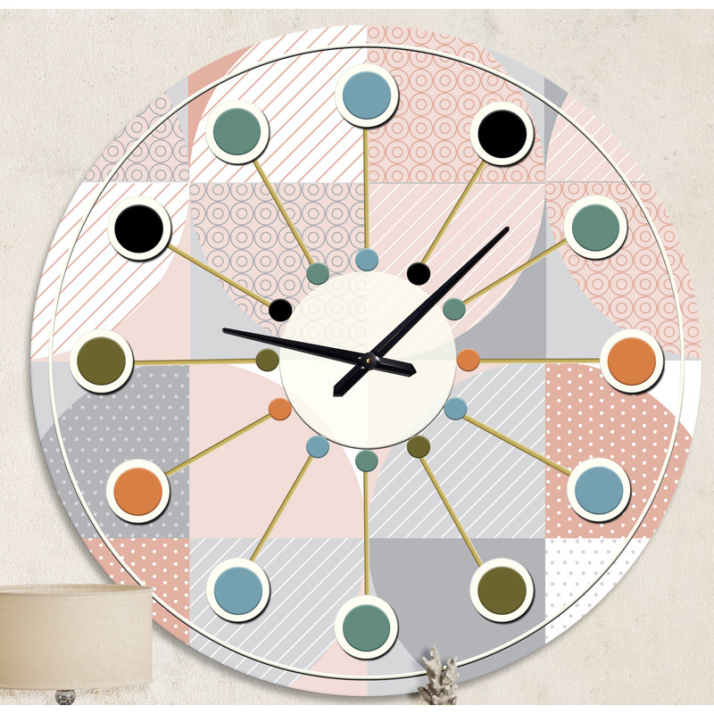 Horloge murale ronde Mid-Century, Moyenne