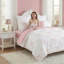 Ensemble de housse de couette 100% coton avec fermeture à glissière et 8 attaches d'angle, housse de couette rose grand arc-131348632-131976669