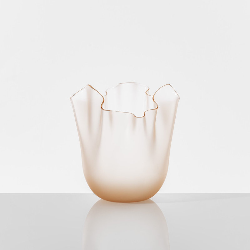 Venini Fazzoletto Vase, Milk White, 9.45" H x 7.87" W x 7.87" D