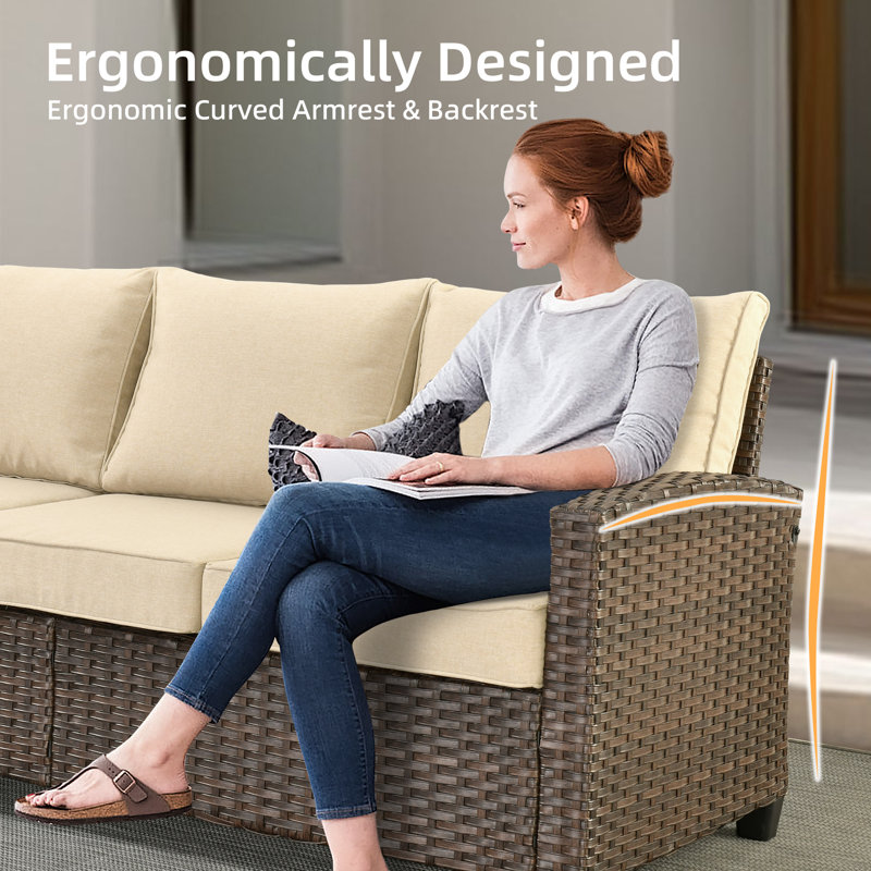Ensemble de conversation avec coussins pour 9 personnes, Beige