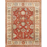 Deforge Hand Woven Cotton and Wool Oriental Area Rug