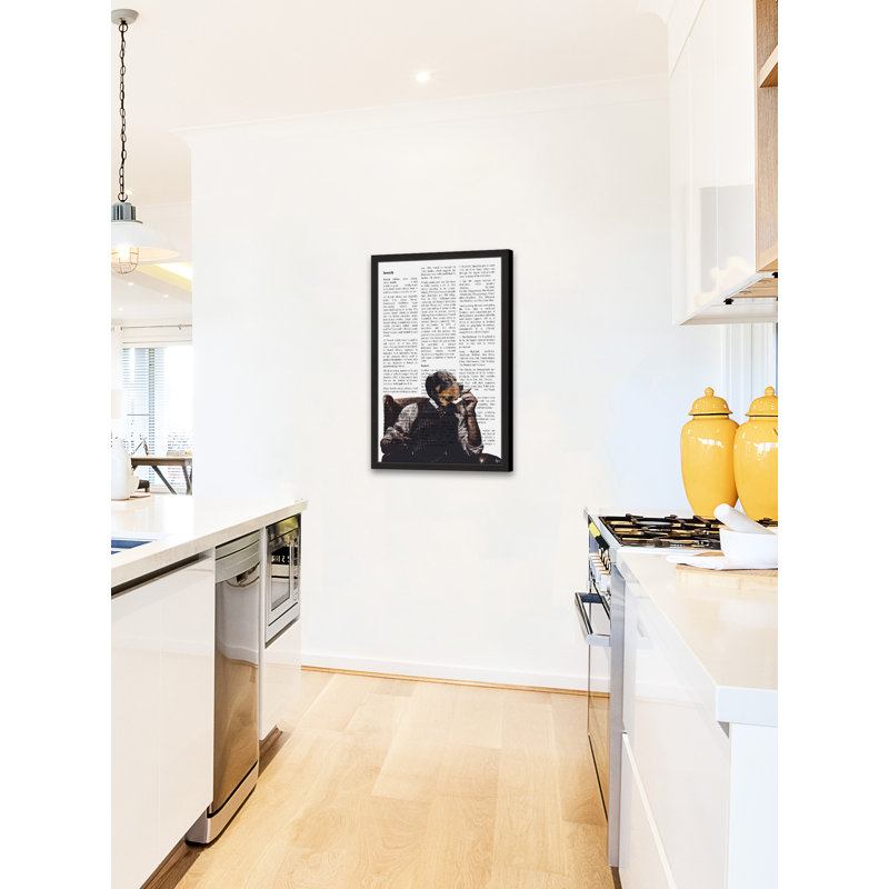 «Staying Home» par Eyre Tarney - Reproduction d'art graphique sur papier encadré, H 18 po x l 12 po x P 1,5 po