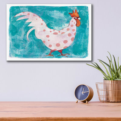 " White Rooster With Red Socks " by Maria Pietri