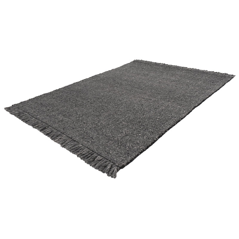 Montas Uni Hand Woven Area Rug, Rectangular 160 x 230cm, Anthracite