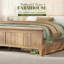 Lit plateforme de style champêtre avec tête de lit haute, station de recharge et 4 paniers de rangement, sommier non requis-698272736-698272743