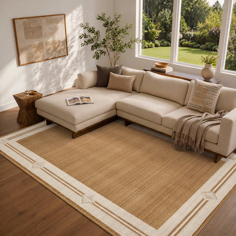 Fifth Avenue Gilded Border Rug, Spruce Yellow,Off-White,Beige,Medium Gray, Rectangle 200 x 275 cm