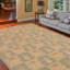 Tapis beige / bleu en laine noué à la main 7 pi 11 po x 9 pi 10 po Baccio