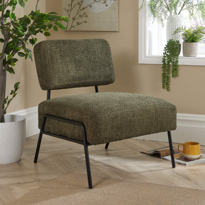 Autiana Boucle Upholstered Occasional Accent Slipper Chair