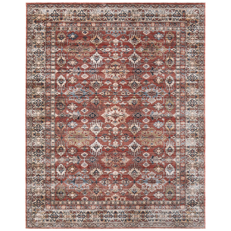 Tapis traditionnel rouge Rockett, Rectangle 12 pi x 15 pi