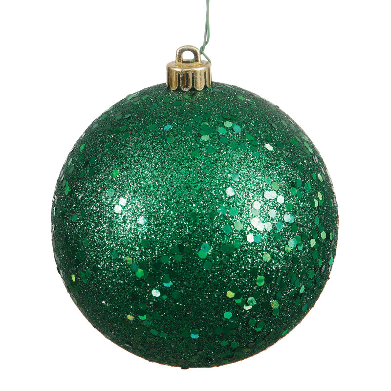 Décoration de boule décorative des Fêtes, Paillettes émeraude, H 6 po x l 6 po x P 6 po
