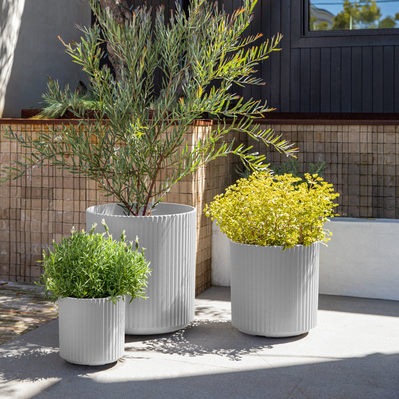 Pot à fleurs rond Demi Series, Blanc