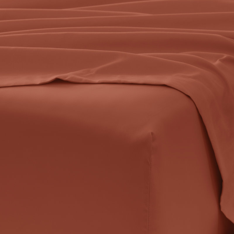 Ensemble de draps 4 pièces Ultra Soft, Ensemble de draps pour grand lit avec 2 taies d'or, Clay