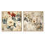 Ensemble de 2 bricoles rétro vintage à motif floral campagnard beige-101855209-101855210