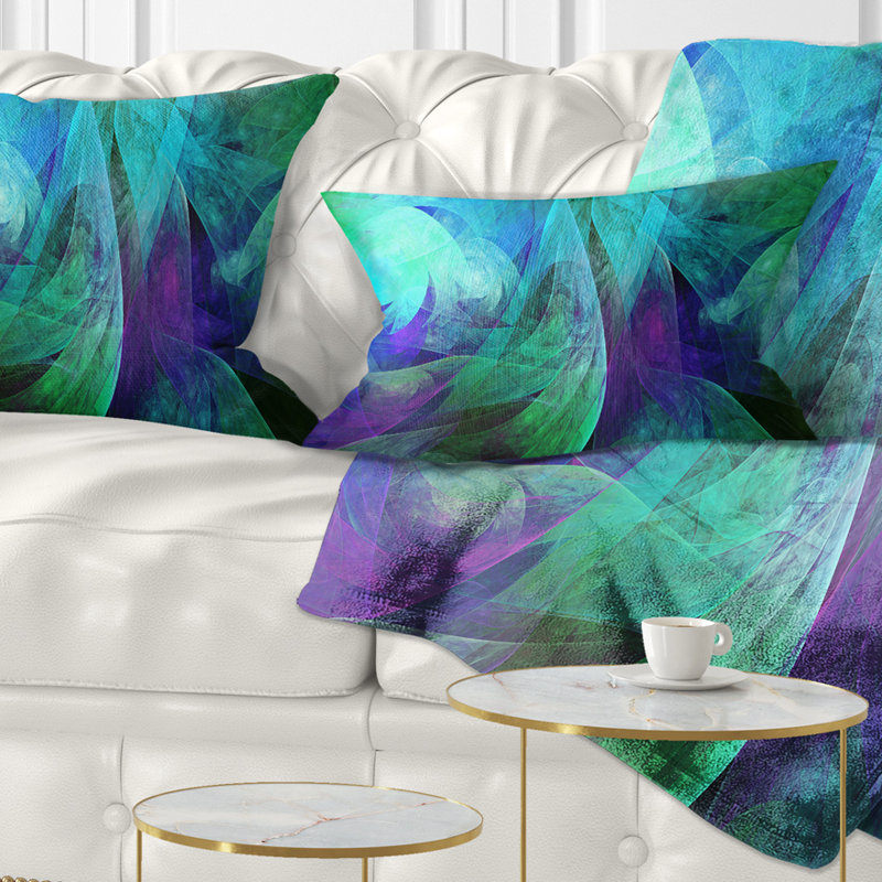 Motif vert fractal abstrait - Coussin décoratif imprimé abstrait