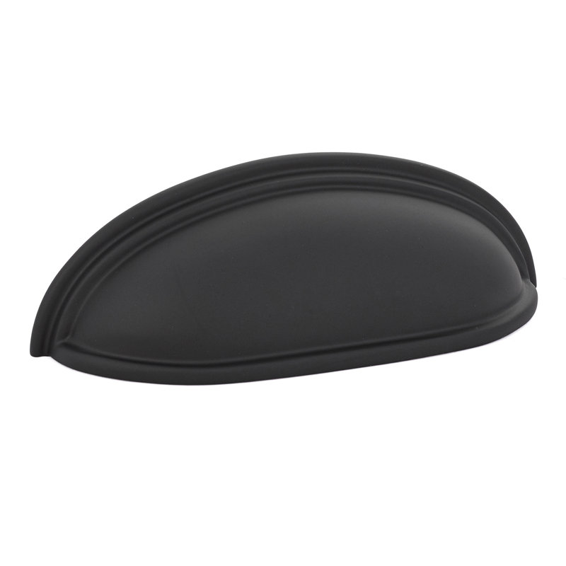 3" Center to Center Cup/Bin Pull, Flat Black, 3"