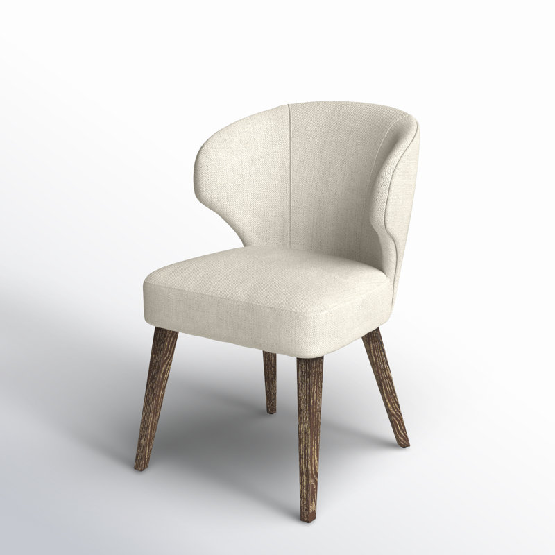 Niles Upholstered Dining Chair, Medium Brown, Cream