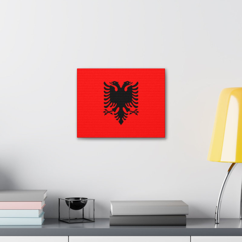 «Albania Country Flag» sur toile, H 12 po x l 16 po