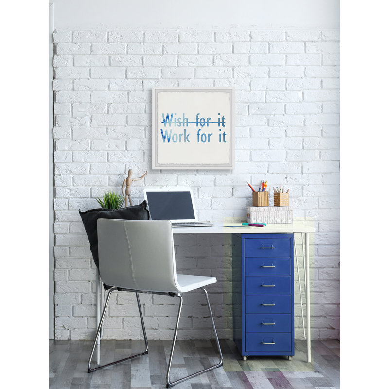 «Work for it III» - Cadre photo, impression d'art textuel sur papier, H 12 po x l 12 po x P 1,5 po