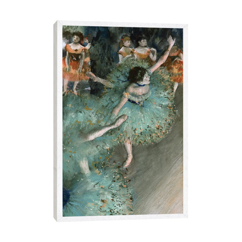 Swaying Dancer (Dancer In Green), 1877-79 by Edgar Degas - Print on Canvas, 66.04 cm H x 45.72 cm W, White Framed