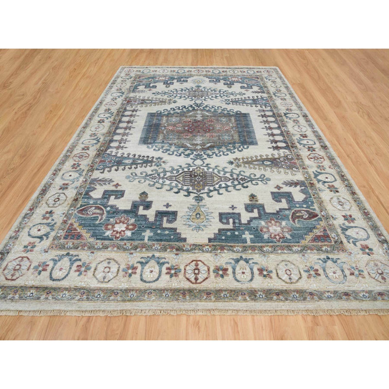 Tapis unique en laine nouvel âge 9 pi 10 po x 13 pi 10 po Rhylea