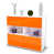 White/High-gloss orange