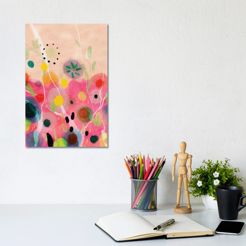 «Flower Power Abstract» par Ana Rut Bré - impression d'art graphique, Aucun mat, Toile tendue, H 12 po x l 8 po x P 0,75 po