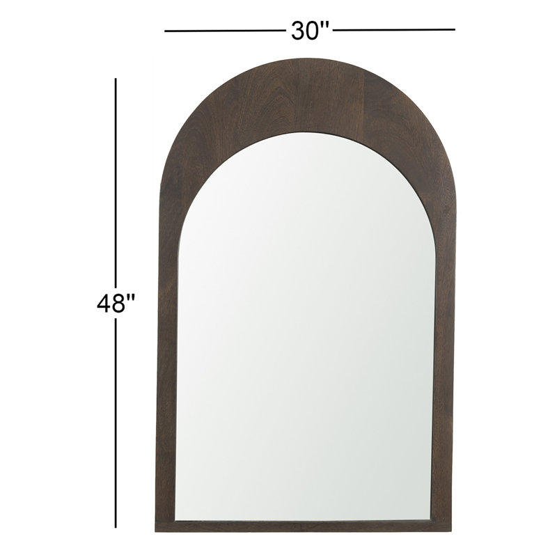 Vixe Solid Wood Mirror, Dark Brown, 48" x 30"