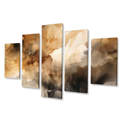 Ciah - reproduction sur toile abstraite - 5 panneaux