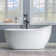 59" x 28" Freestanding Soaking Acrylic Single Slipper Bathtub with Reversible Drain