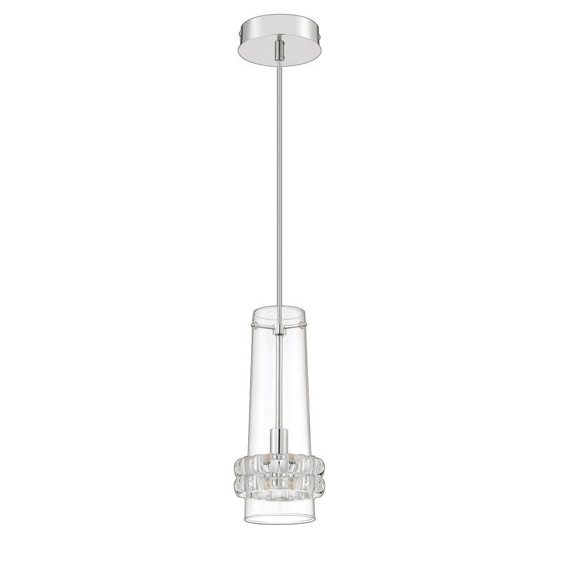 Luminaire suspendu en laiton 1 lumière Cleon, Chrome