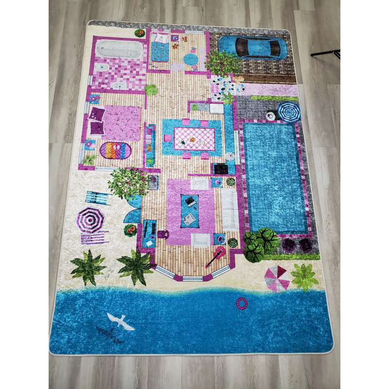 Tapis rose Swayze, Rectangle 6 pi 6 po x 9 pi 6 po