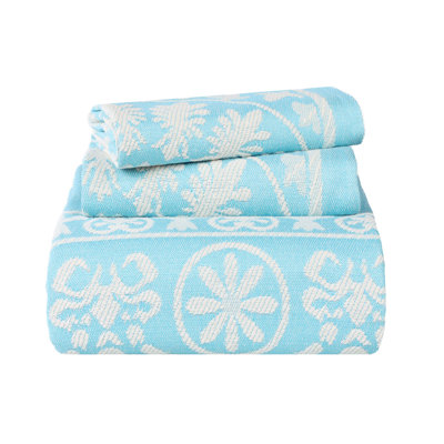 The Blue Nile Mills Medallion Jacquard Cotton Blend Bedspread And Pillow Sham Set