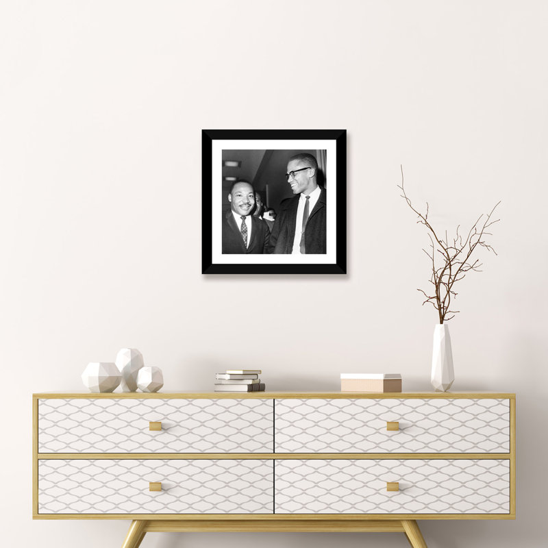 " King And Malcolm X 1964 ", Black Paper, 16" H x 16" W x 1" D