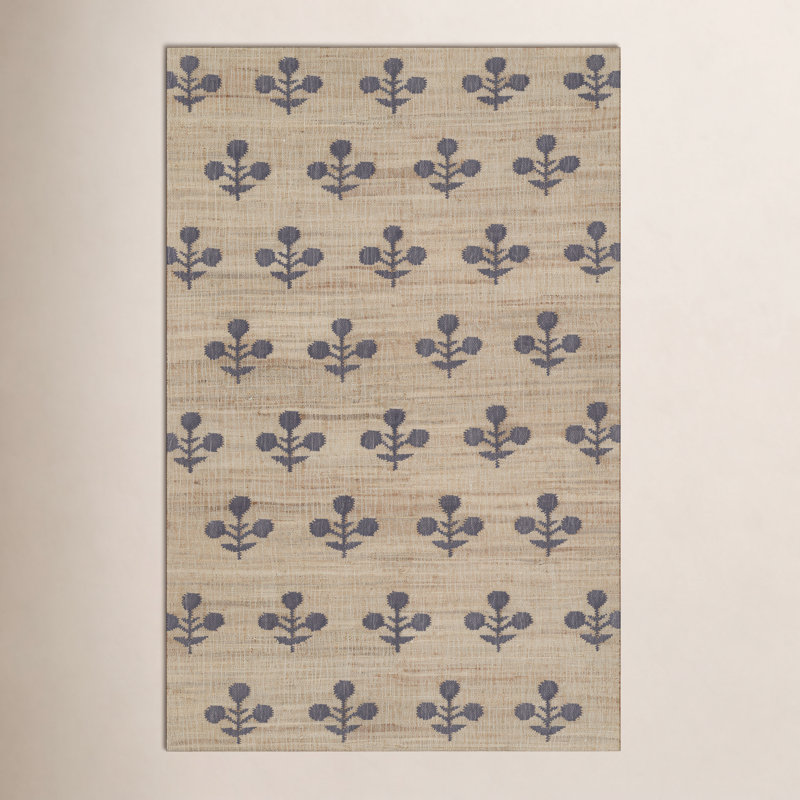 Tapis bleu en laine tissé à la main Erin Gates par Momeni Orchard Bloom, Rectangle de 10 pi x 14 pi