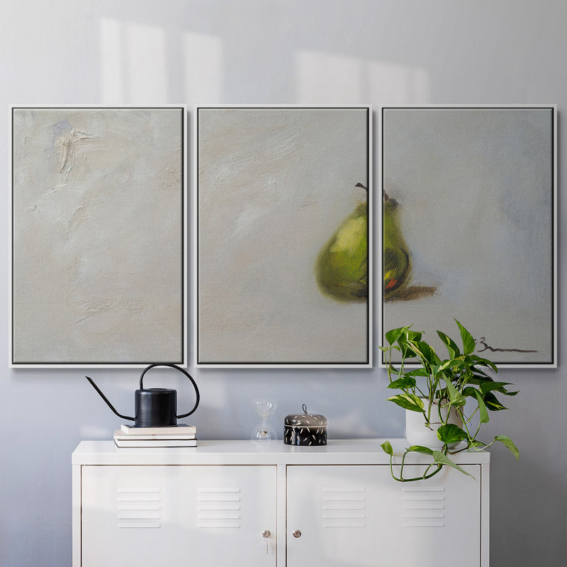 " Prickless Pear " 3 - Pieces, White, 40" H x 78" W x 2" D