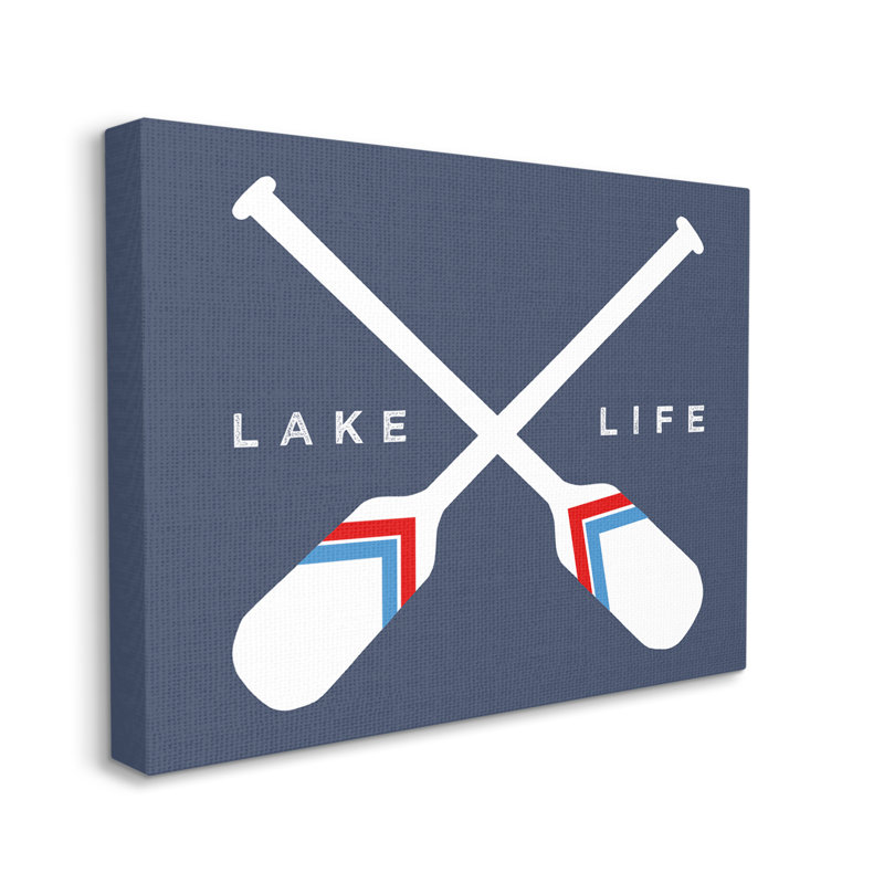 Lake Life Crossed Nautical, Plaque murale, H 40 po x l 40 po x P 1,5 po