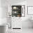 Modern 70.1'' High Freestanding Bathroom Cabinet with 3 Drawers & 2 Adjustable Shelves, Soft Close Glass Doors for Bathroom & Living Room