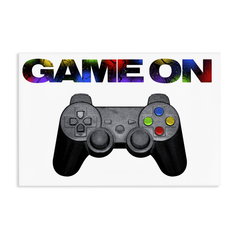Controller Game On Splatter Canvas, design by Marcus Prime, 16" H x 24" W